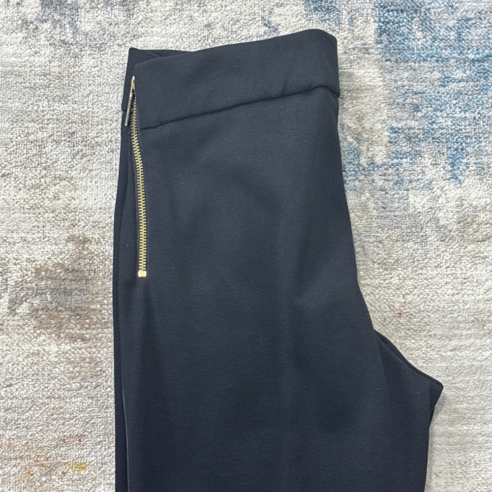 Michael Kors Women's Medium Black Faux Leather Front Panel Leggings Pants